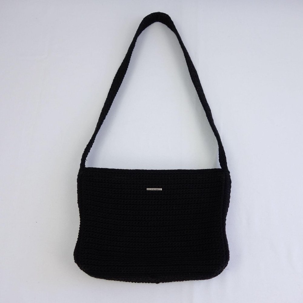 The Sak‎ Black Crocheted Shoulder Bag Purse